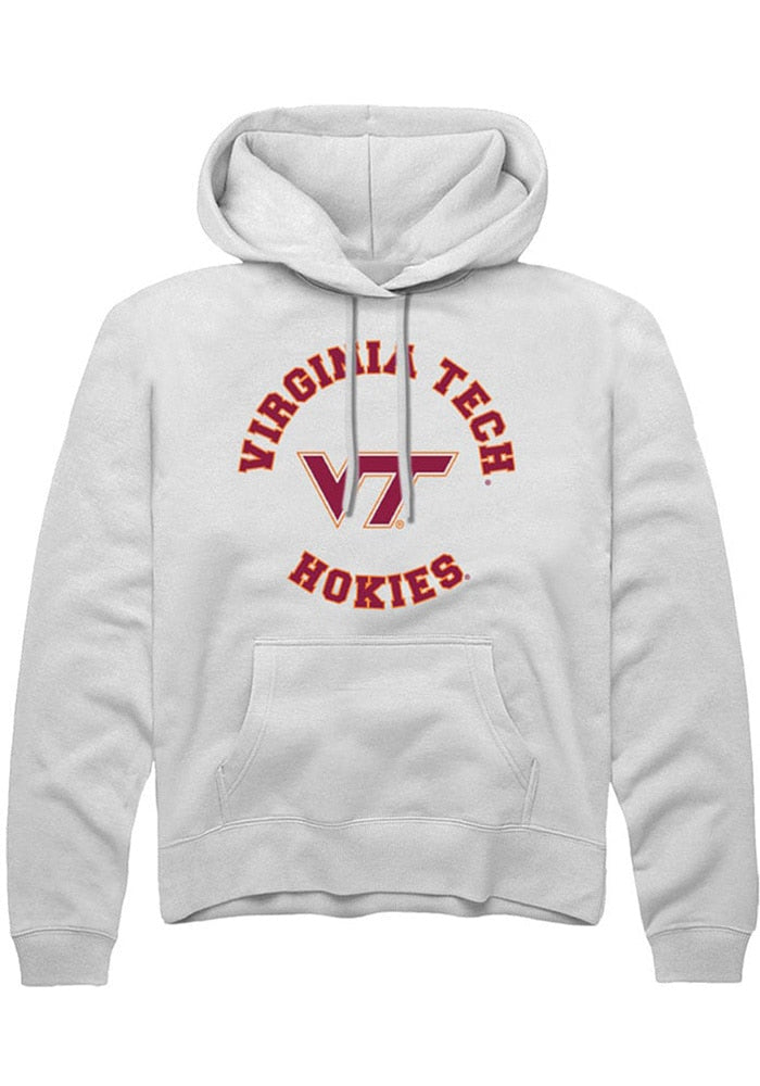 Virginia Tech Hokies Mens White Circle Long Sleeve Hoodie