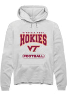 Virginia Tech Hokies Mens White Football Long Sleeve Hoodie
