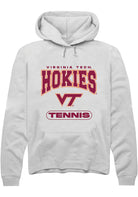 Virginia Tech Hokies Mens White Tennis Long Sleeve Hoodie