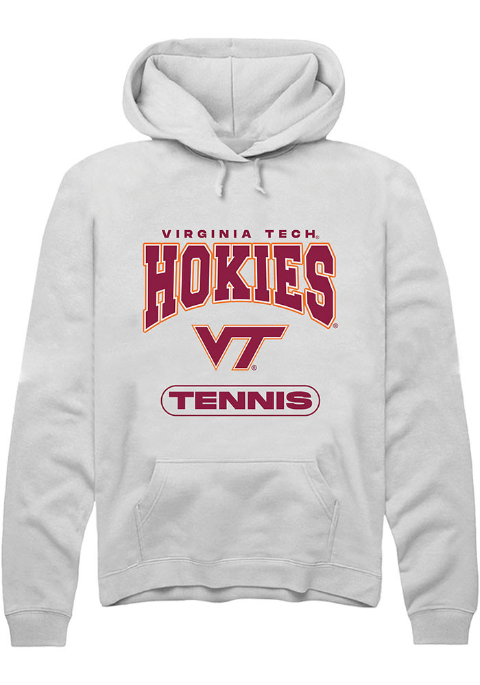 Virginia Tech Hokies Mens White Tennis Long Sleeve Hoodie