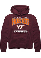 Virginia Tech Hokies Mens Maroon Lacrosse Long Sleeve Hoodie