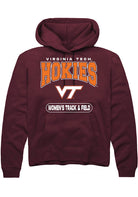 Virginia Tech Hokies Mens Maroon Women's Track & Field Long Sleeve Hoodie