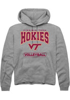 Virginia Tech Hokies Mens Grey Volleyball Long Sleeve Hoodie