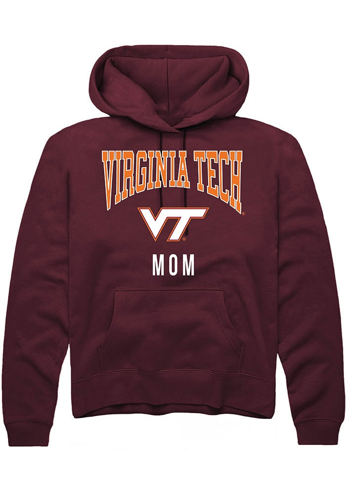 Virginia Tech Hokies Mens Maroon Mom Long Sleeve Hoodie
