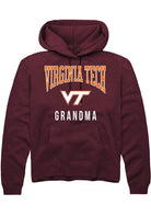 Virginia Tech Hokies Mens Maroon Grandma Long Sleeve Hoodie