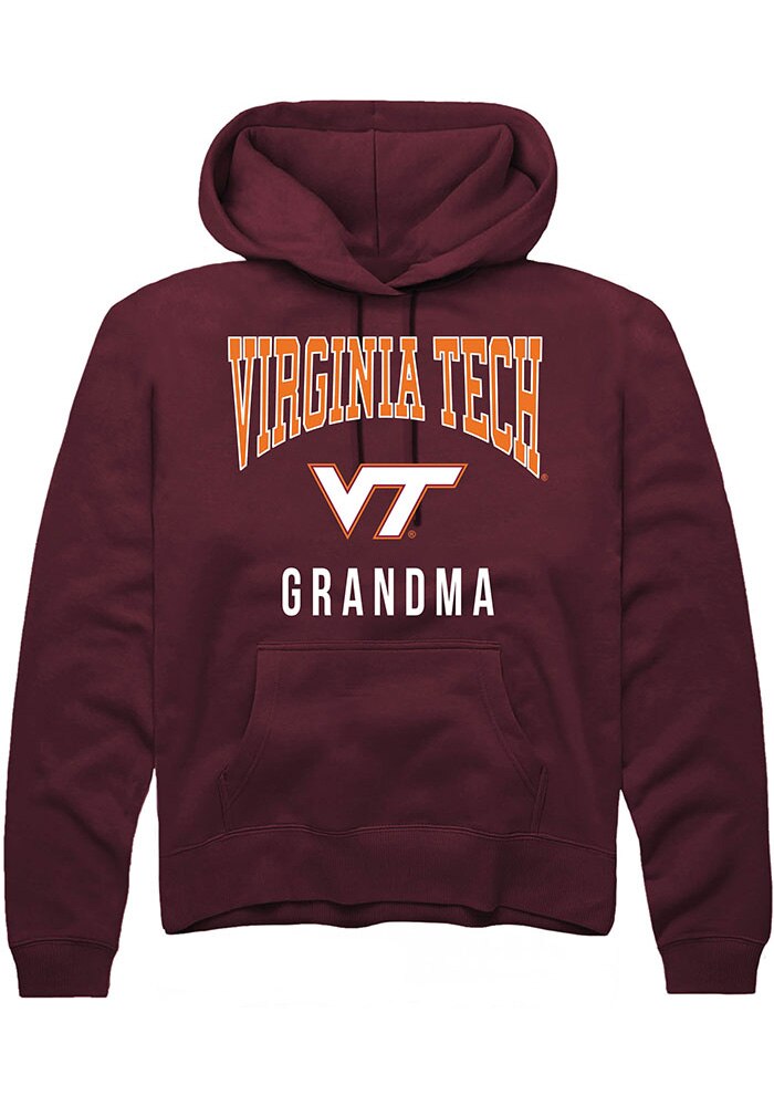 Virginia Tech Hokies Mens Maroon Grandma Long Sleeve Hoodie