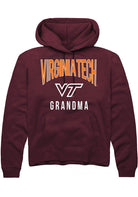 Virginia Tech Hokies Mens Maroon Grandma Swirl Long Sleeve Hoodie