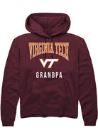 Virginia Tech Hokies Mens Maroon Grandpa Long Sleeve Hoodie