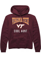 Virginia Tech Hokies Mens Maroon Cool Aunt Long Sleeve Hoodie