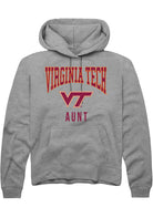 Virginia Tech Hokies Mens Grey Aunt Long Sleeve Hoodie
