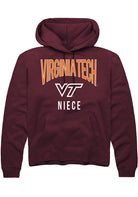 Virginia Tech Hokies Mens Maroon Niece Swirl Long Sleeve Hoodie