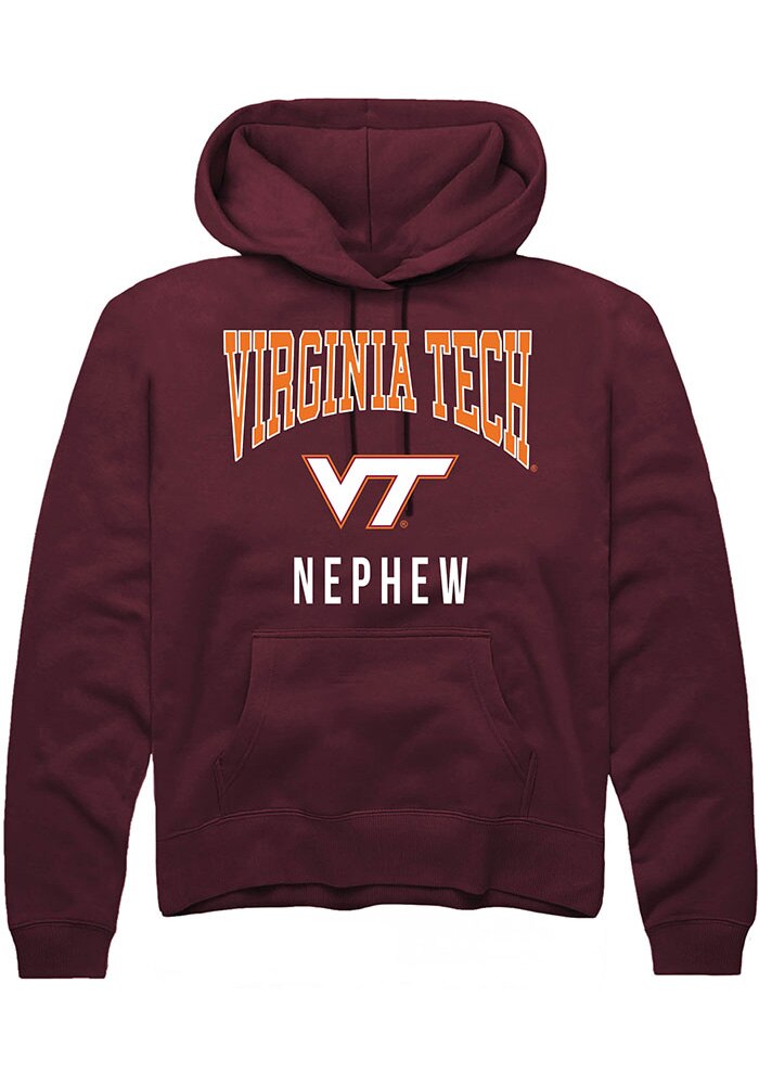 Virginia Tech Hokies Mens Maroon Nephew Long Sleeve Hoodie