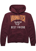 Virginia Tech Hokies Mens Maroon Best Friend Swirl Long Sleeve Hoodie