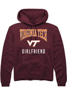 Virginia Tech Hokies Mens Maroon Girlfriend Long Sleeve Hoodie