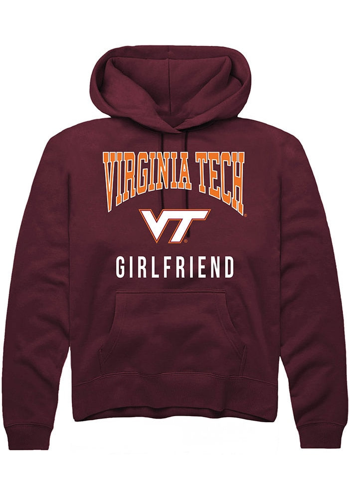 Virginia Tech Hokies Mens Maroon Girlfriend Long Sleeve Hoodie