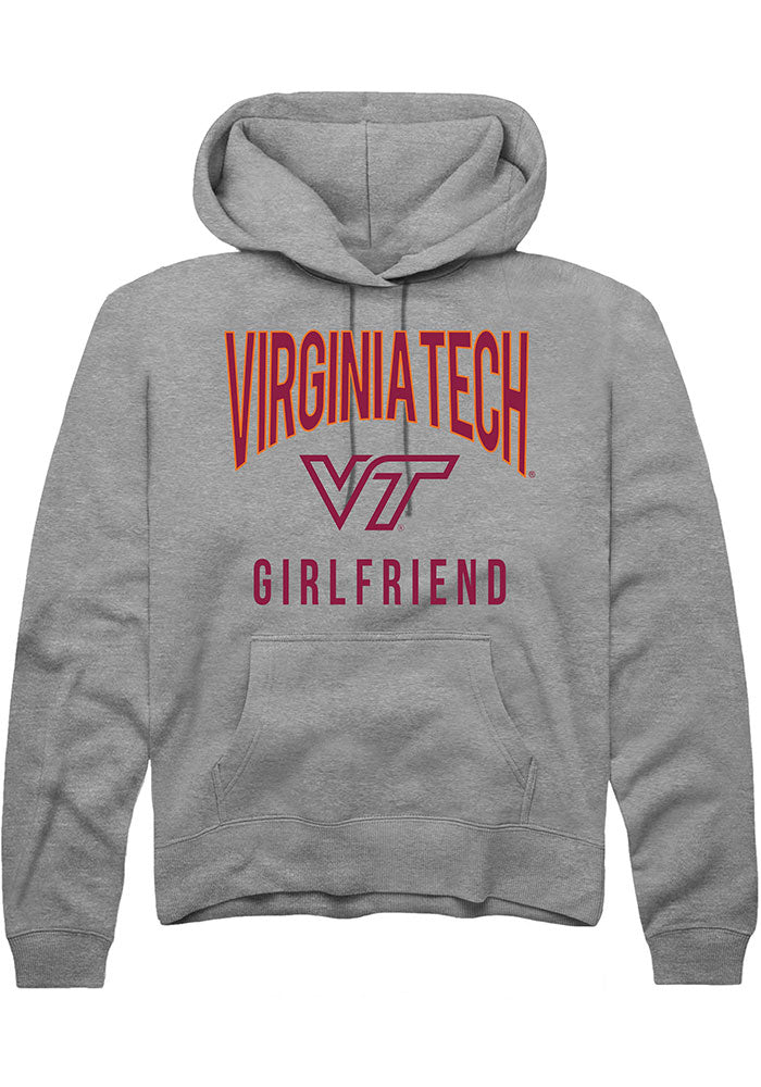 Virginia Tech Hokies Mens Grey Girlfriend Swirl Long Sleeve Hoodie