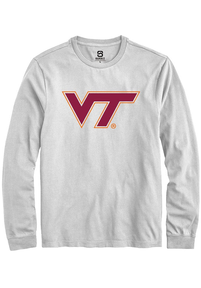 Virginia Tech Hokies White Primary Long Sleeve T-Shirt