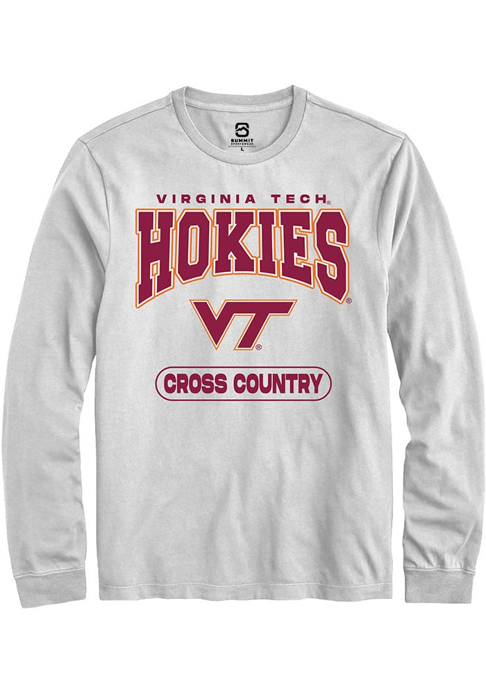 Virginia Tech Hokies White Cross Country Long Sleeve T-Shirt