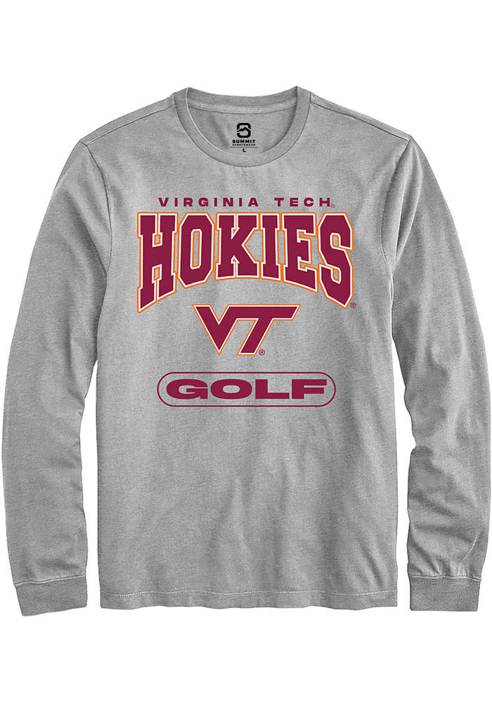 Virginia Tech Hokies Grey Golf Long Sleeve T-Shirt