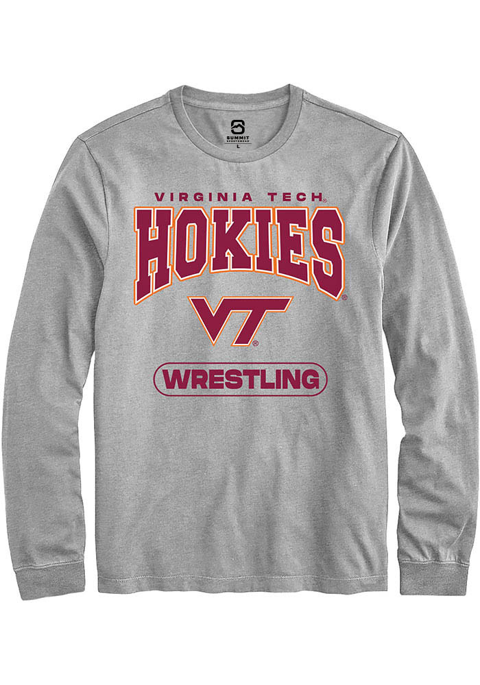 Virginia Tech Hokies Grey Wrestling Long Sleeve T-Shirt