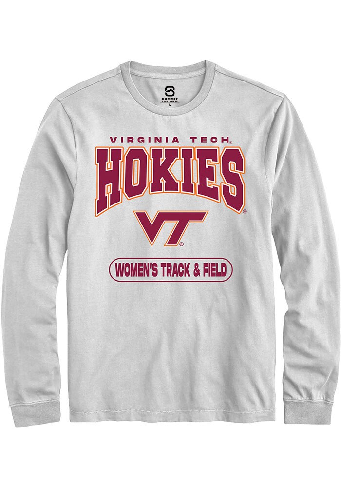 Virginia Tech Hokies White Women's Track & Field Long Sleeve T-Shirt
