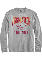 Virginia Tech Hokies Grey Cool Aunt Swirl Long Sleeve T-Shirt