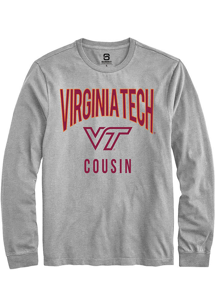Virginia Tech Hokies Grey Cousin Swirl Long Sleeve T-Shirt