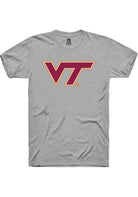 Virginia Tech Hokies Grey Primary Short Sleeve T-Shirt
