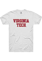 Virginia Tech Hokies White Straight Block Short Sleeve T-Shirt