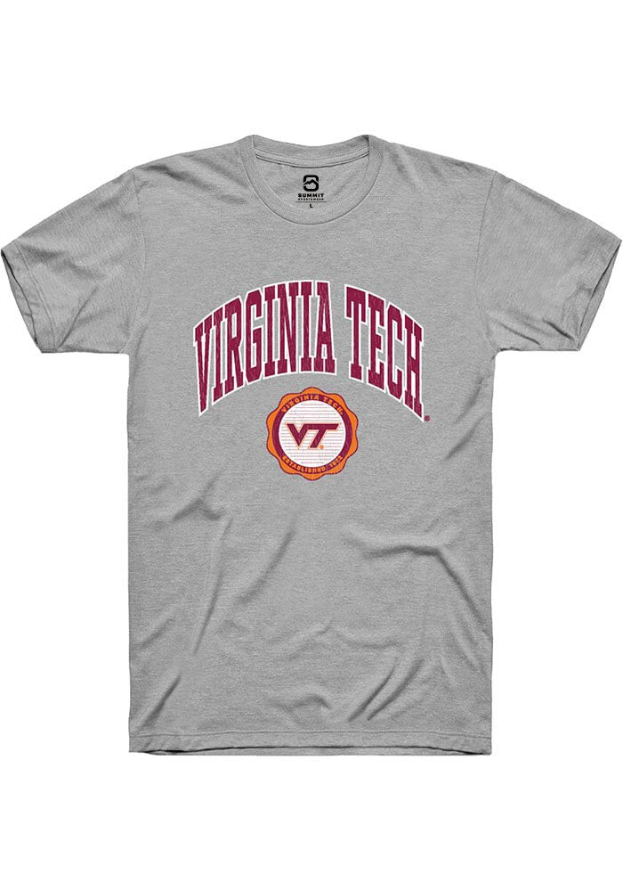 Virginia Tech Hokies Grey Arch Seal Short Sleeve T-Shirt
