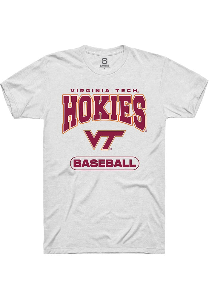 Virginia Tech Hokies White Baseball Short Sleeve T-Shirt