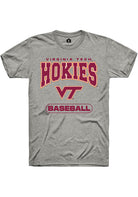 Virginia Tech Hokies Grey Baseball Short Sleeve T-Shirt