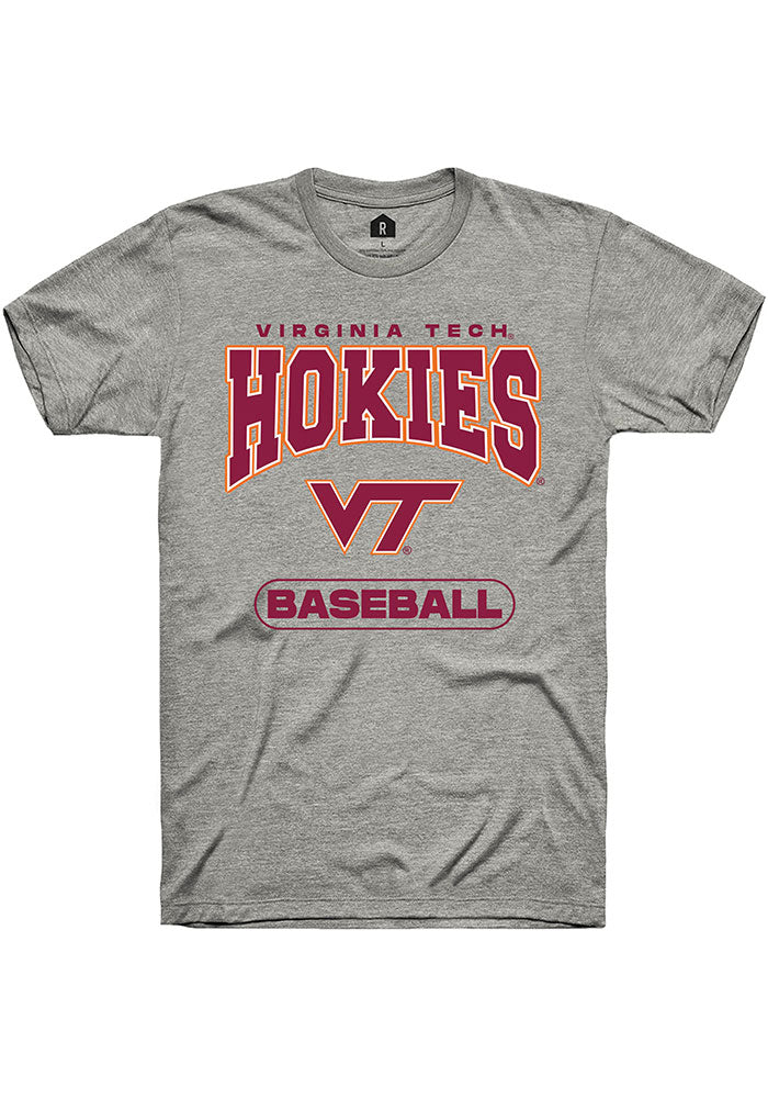 Virginia Tech Hokies Grey Baseball Short Sleeve T-Shirt