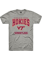 Virginia Tech Hokies Grey Wrestling Short Sleeve T-Shirt