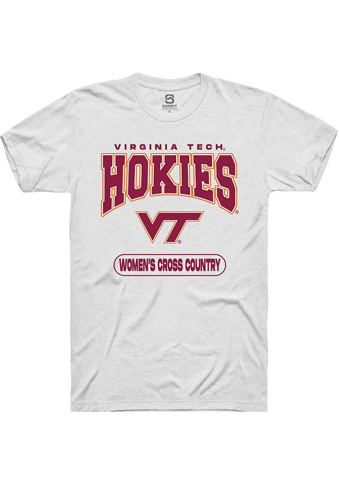 Virginia Tech Hokies White Women's Cross Country Short Sleeve T-Shirt