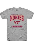 Virginia Tech Hokies Grey Lacrosse Short Sleeve T-Shirt