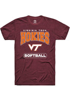 Virginia Tech Hokies Maroon Softball Short Sleeve T-Shirt
