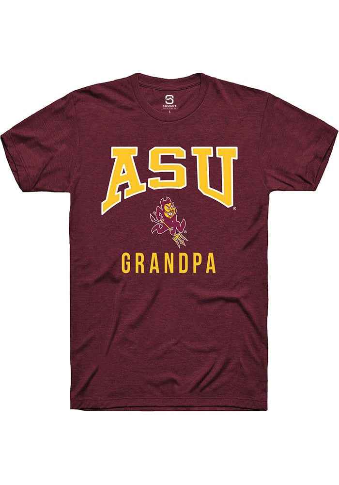 Arizona State Sun Devils Maroon Grandpa Short Sleeve T-Shirt