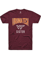 Virginia Tech Hokies Maroon Sister Swirl Short Sleeve T-Shirt