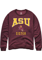 Arizona State Sun Devils Mens Maroon Sister Long Sleeve Crew Sweatshirt