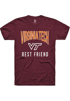 Virginia Tech Hokies Maroon Best Friend Swirl Short Sleeve T-Shirt