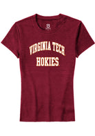 Virginia Tech Hokies Womens Maroon Arch Stack Short Sleeve T-Shirt