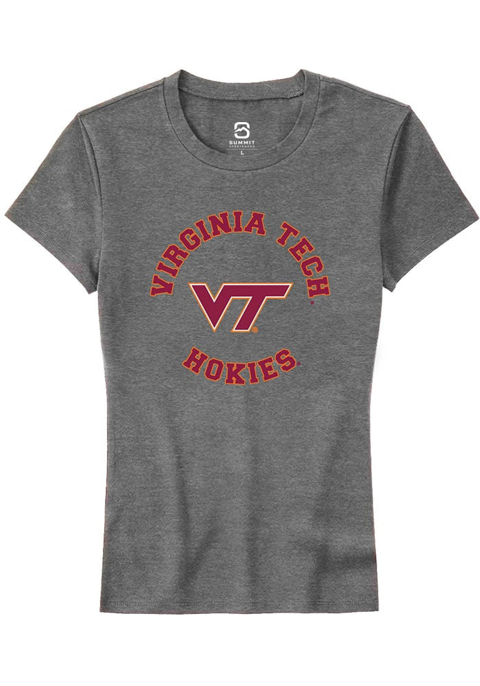 Virginia Tech Hokies Womens Grey Circle Short Sleeve T-Shirt