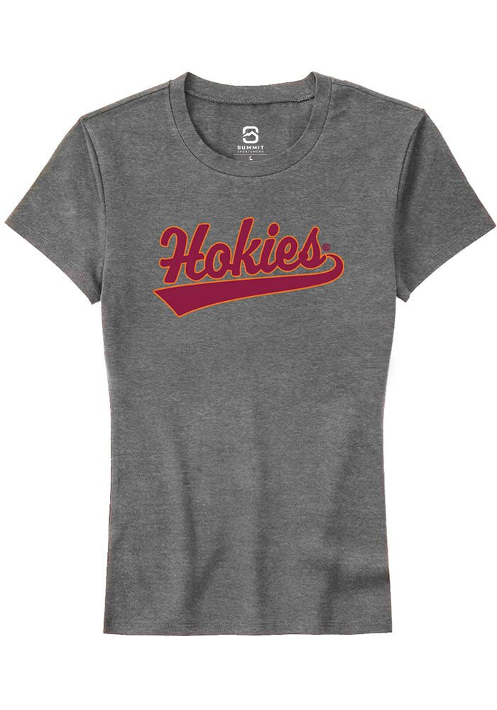 Virginia Tech Hokies Womens Grey Tail Short Sleeve T-Shirt