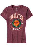 Virginia Tech Hokies Womens Maroon Alumni Wreath Short Sleeve T-Shirt