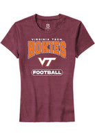 Virginia Tech Hokies Womens Maroon Football Short Sleeve T-Shirt