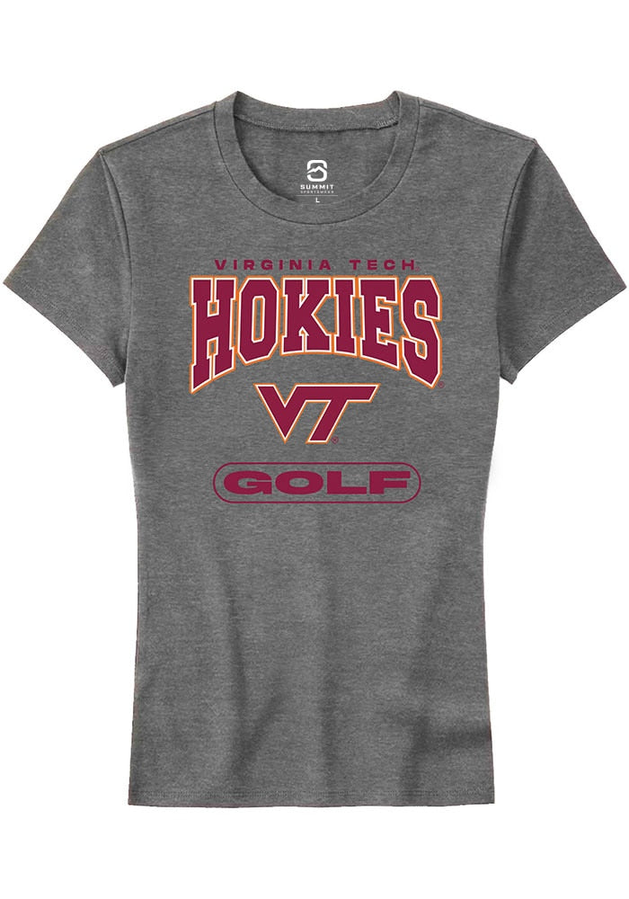 Virginia Tech Hokies Womens Grey Golf Short Sleeve T-Shirt