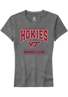 Virginia Tech Hokies Womens Grey Swimming & Diving Short Sleeve T-Shirt