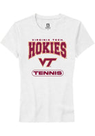 Virginia Tech Hokies Womens White Tennis Short Sleeve T-Shirt