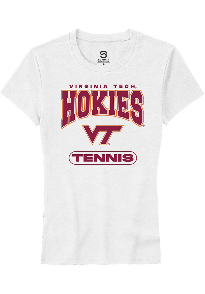Virginia Tech Hokies Womens White Tennis Short Sleeve T-Shirt